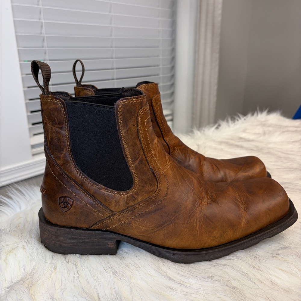 Ariat Midtown Rambler Square Toe Chelsea Boots Mens Size 11 EE Brown Leather